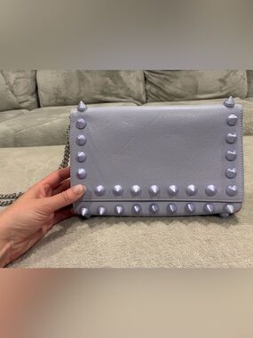 Christian Louboutin Lilac Studded Leather Crossbody Bag